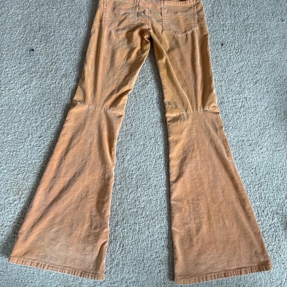Free People Corduroy Flare Pants Vibrant Orange Pull On Retro Boot | Women's 27 - Picture 4 of 10